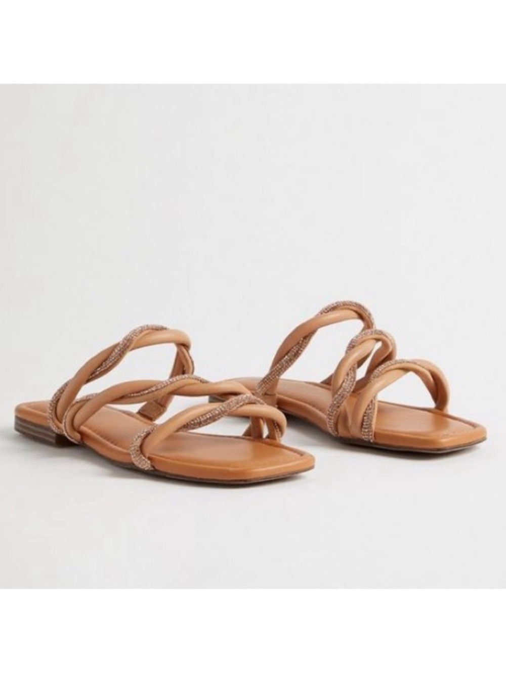 Torrid Embellished Twist Slide Sandals in Beige, Women’s 10.5WW